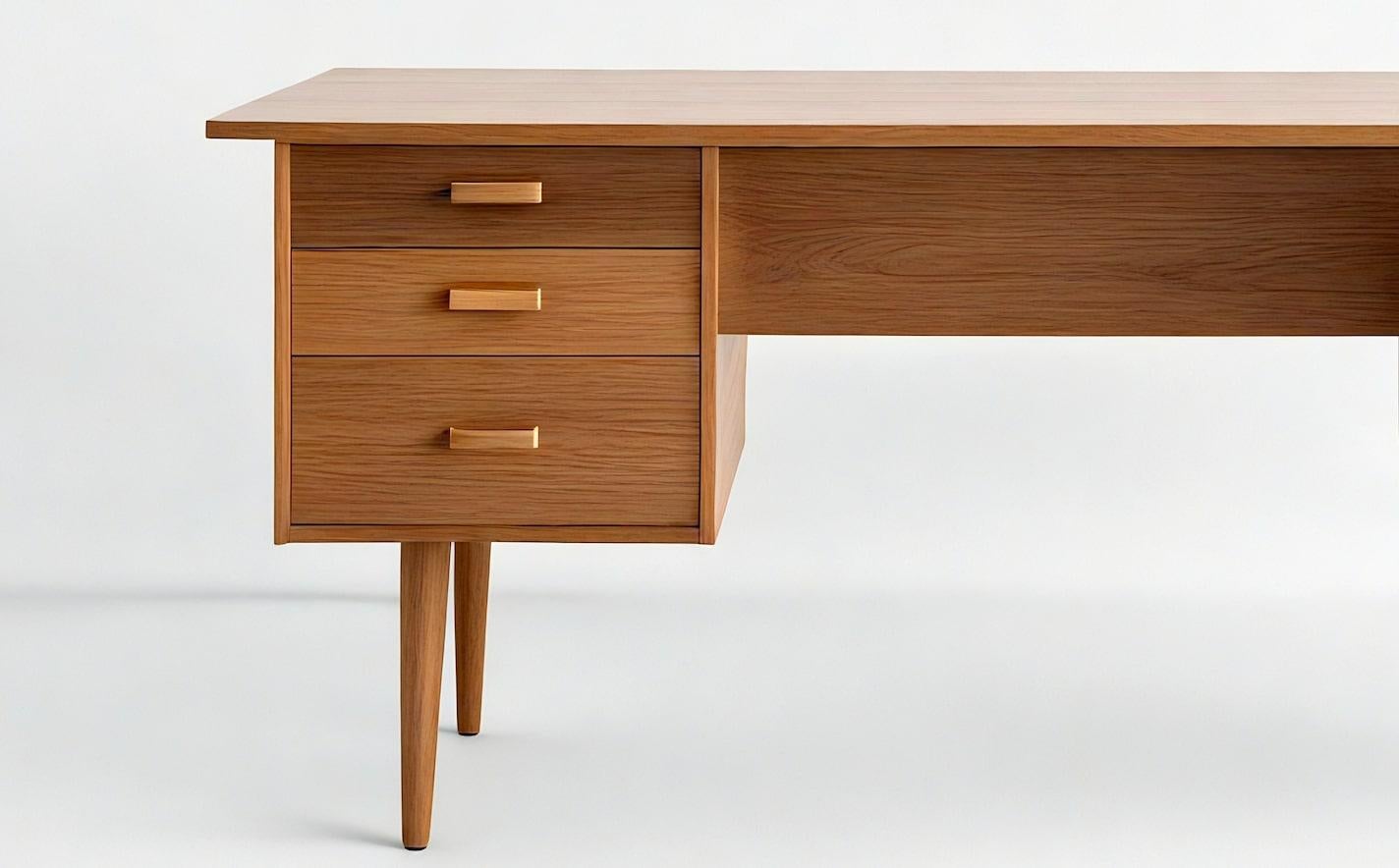 Scrivania moderna di metà secolo in legno massiccio di Artisanal In condizioni Nuovo in vendita a New York, NY