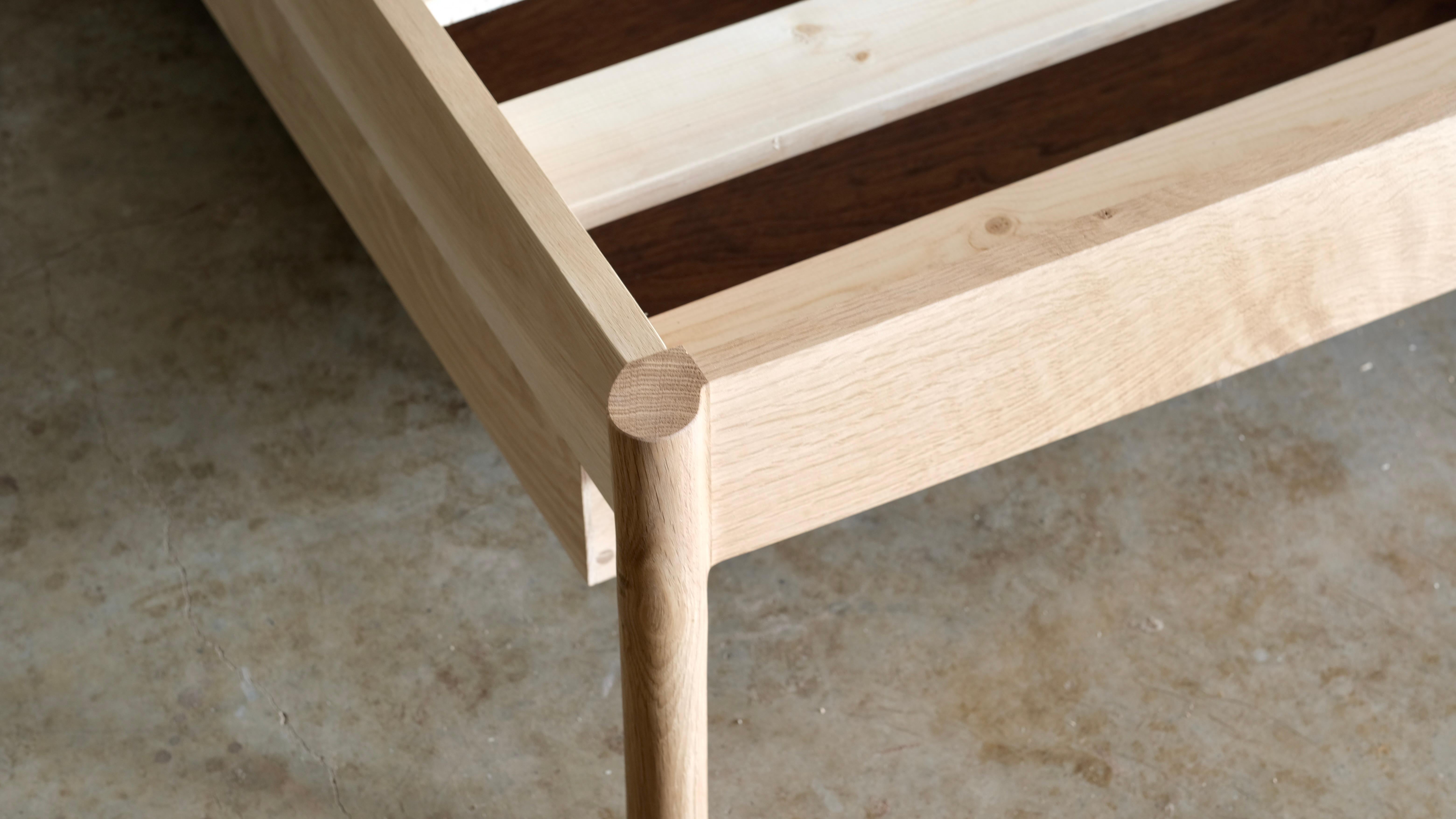Walnut Mid century Modern Solid Wood Platform Bed For Sale