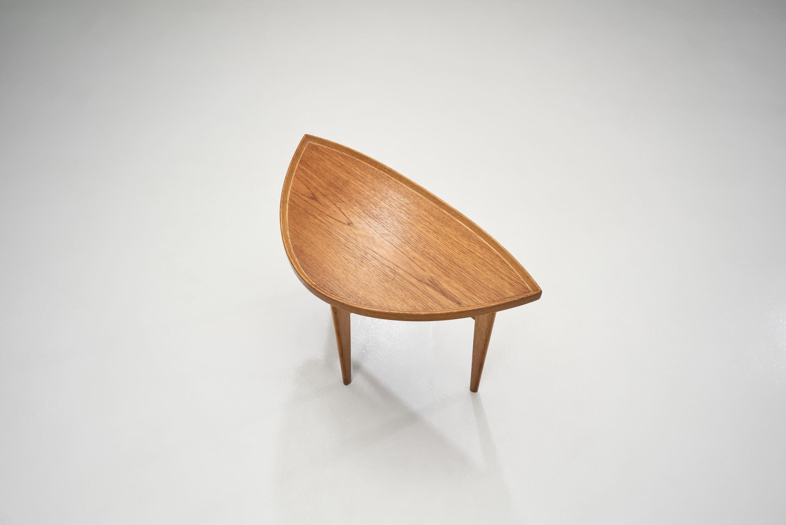 Mid-20th Century Mid-Century Modern Solid Wood Side Table, Sweden 1950s For Sale