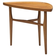 Mid-Century Modern Solid Wood Side Table, Sweden 1950s