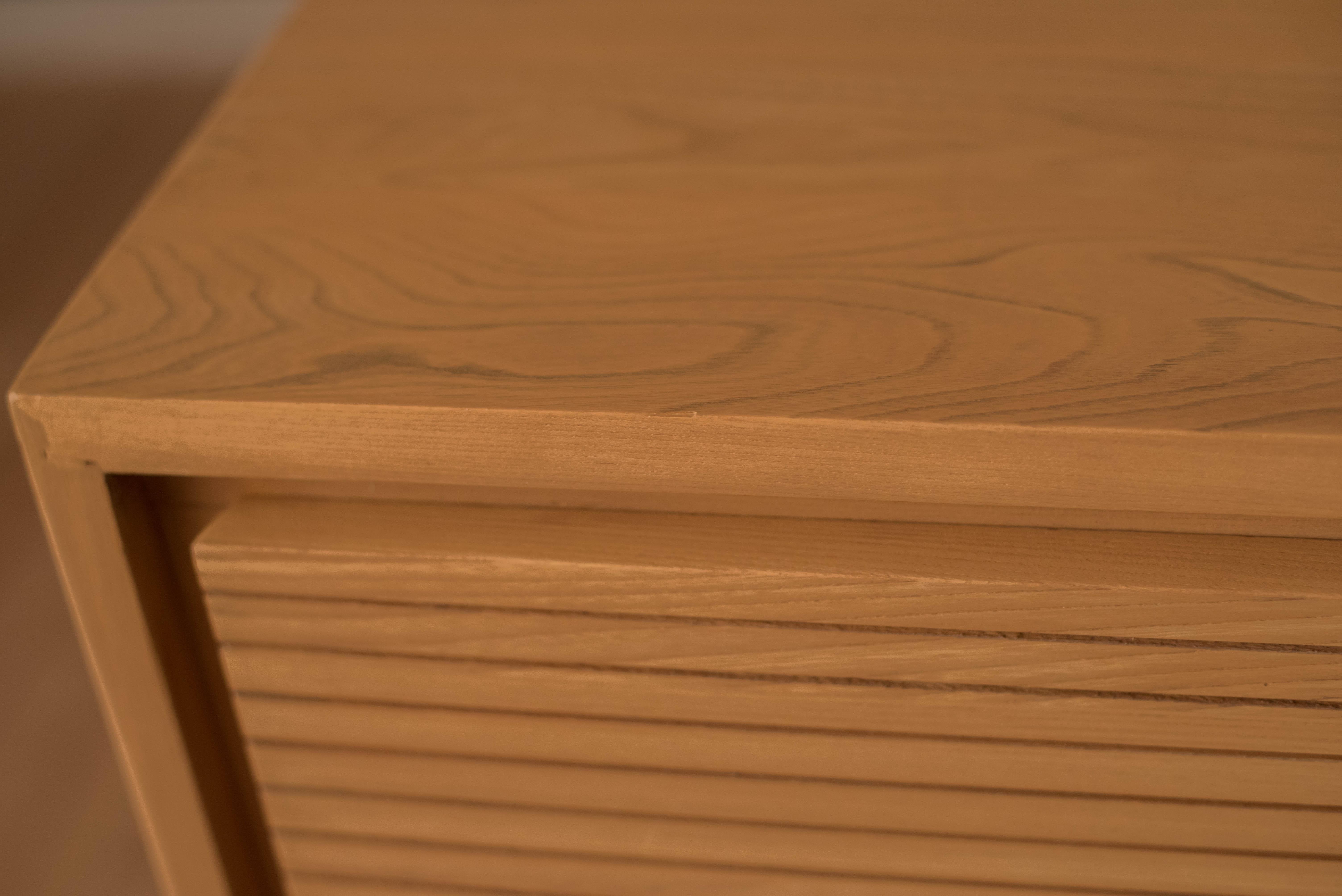 Mid Century Modern Solid Wood Slatted Highboy Storage Dresser Chest 5