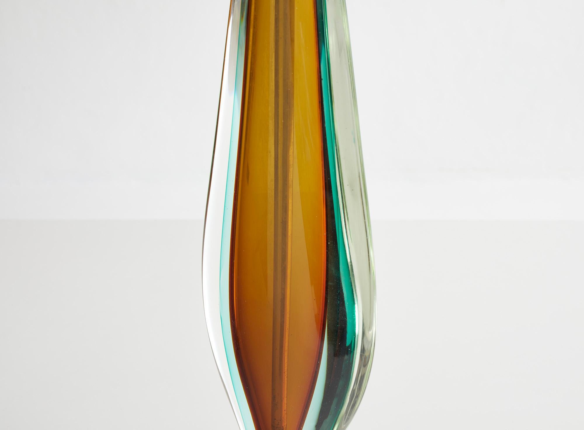 Mid-20th Century Mid-Century Modern Sommerso glass table lamp by Flavio Poli, Italy 1960 For Sale