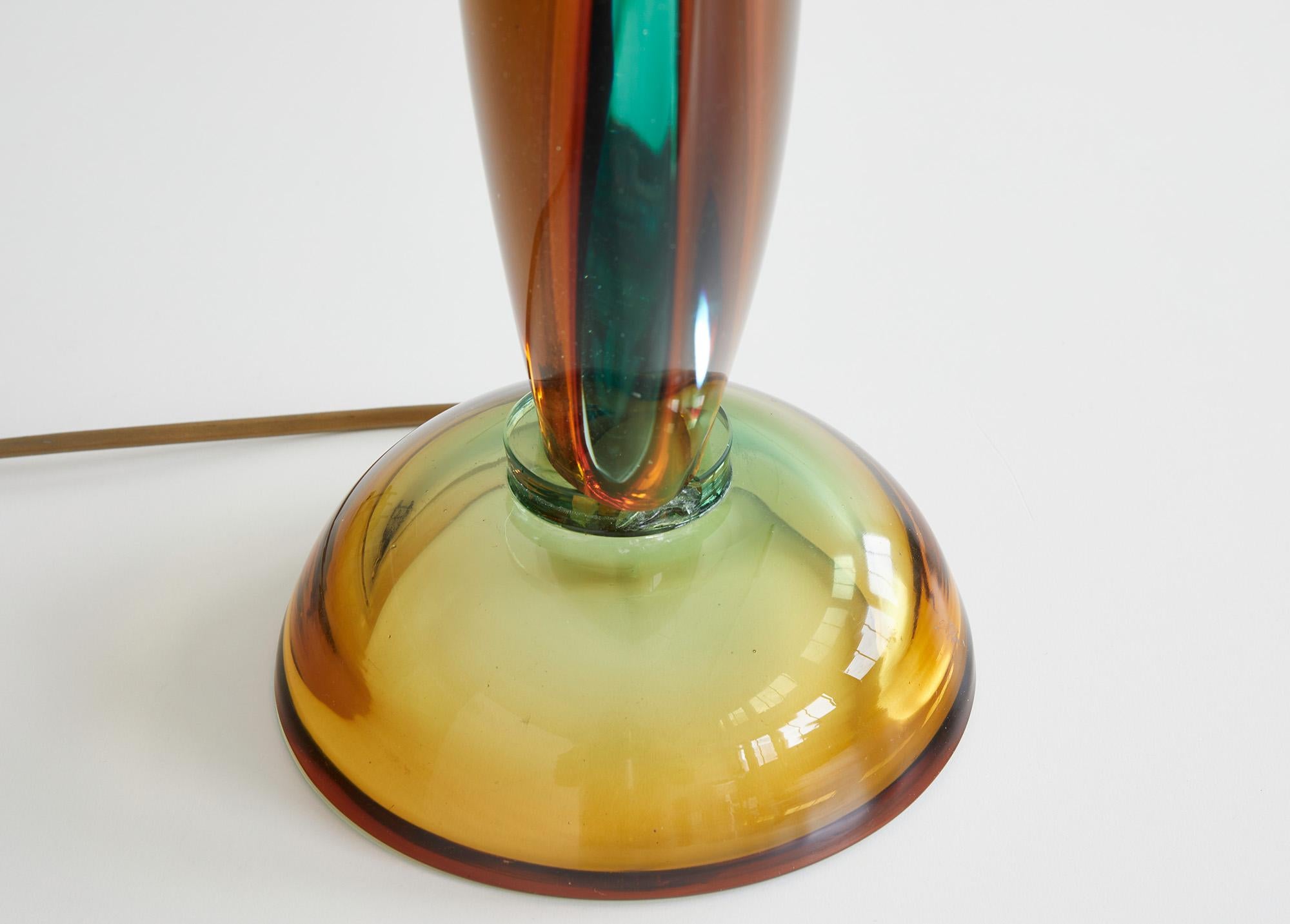 Mid-Century Modern Sommerso glass table lamp by Flavio Poli, Italy 1960 For Sale 2