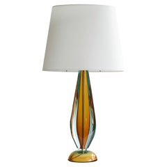 Mid-Century Modern Sommerso glass table lamp by Flavio Poli, Italy 1960