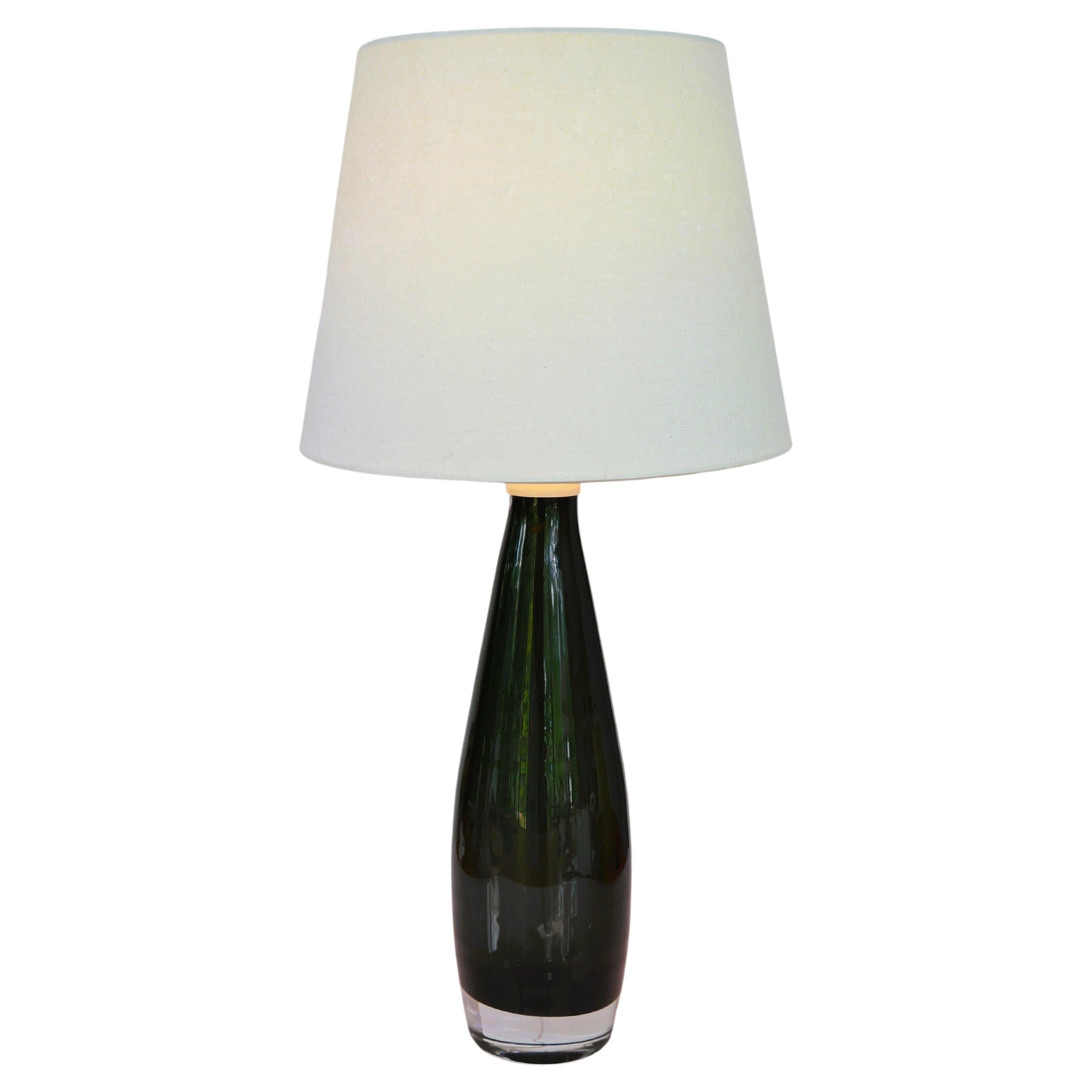 Mid-century Modern sommerso lamp base made and signed by Ove Sandberg Kosta For Sale