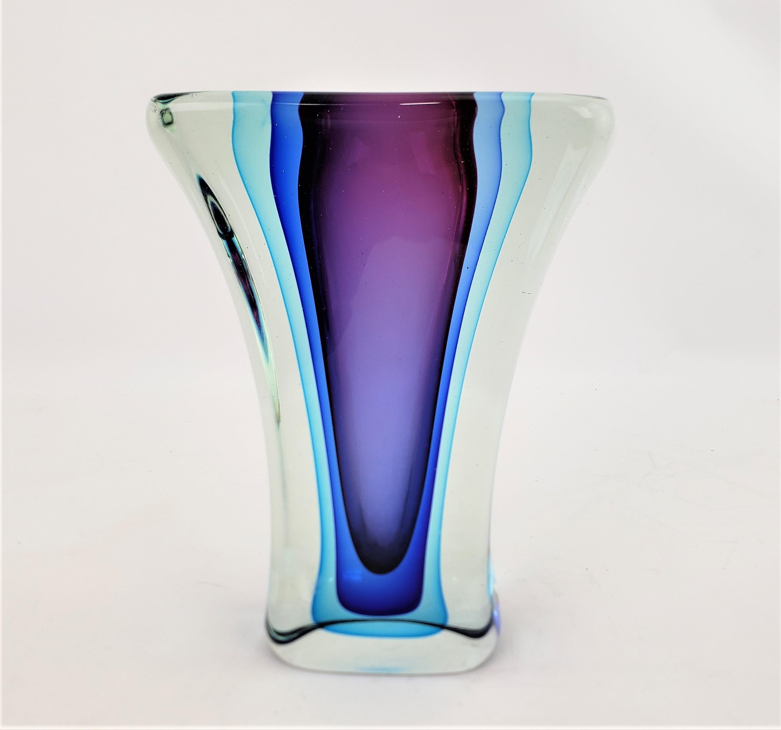 Mid-Century Modern Sommerso Murano Art Glass Vase 1