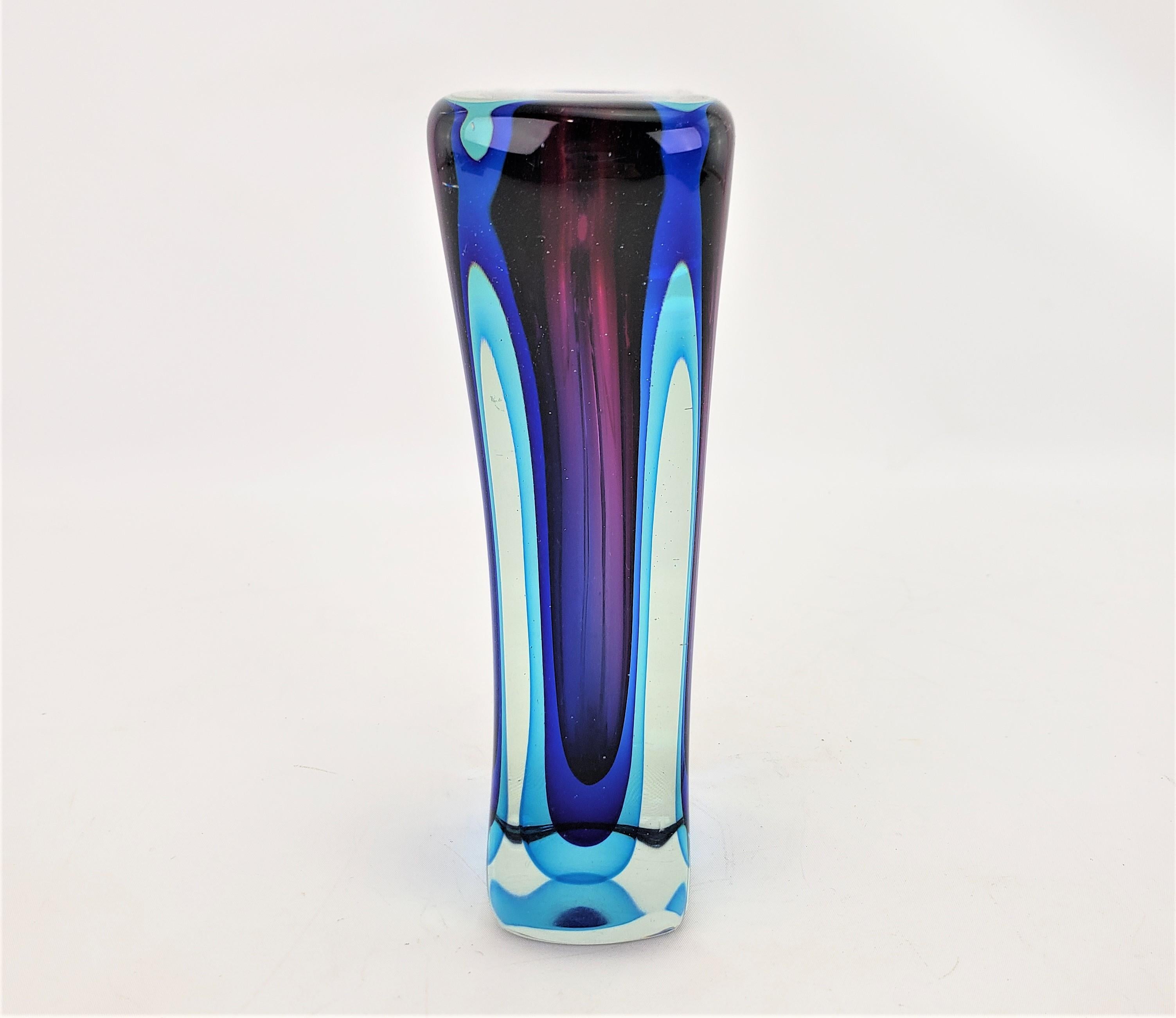 Mid-Century Modern Sommerso Murano Art Glass Vase 2
