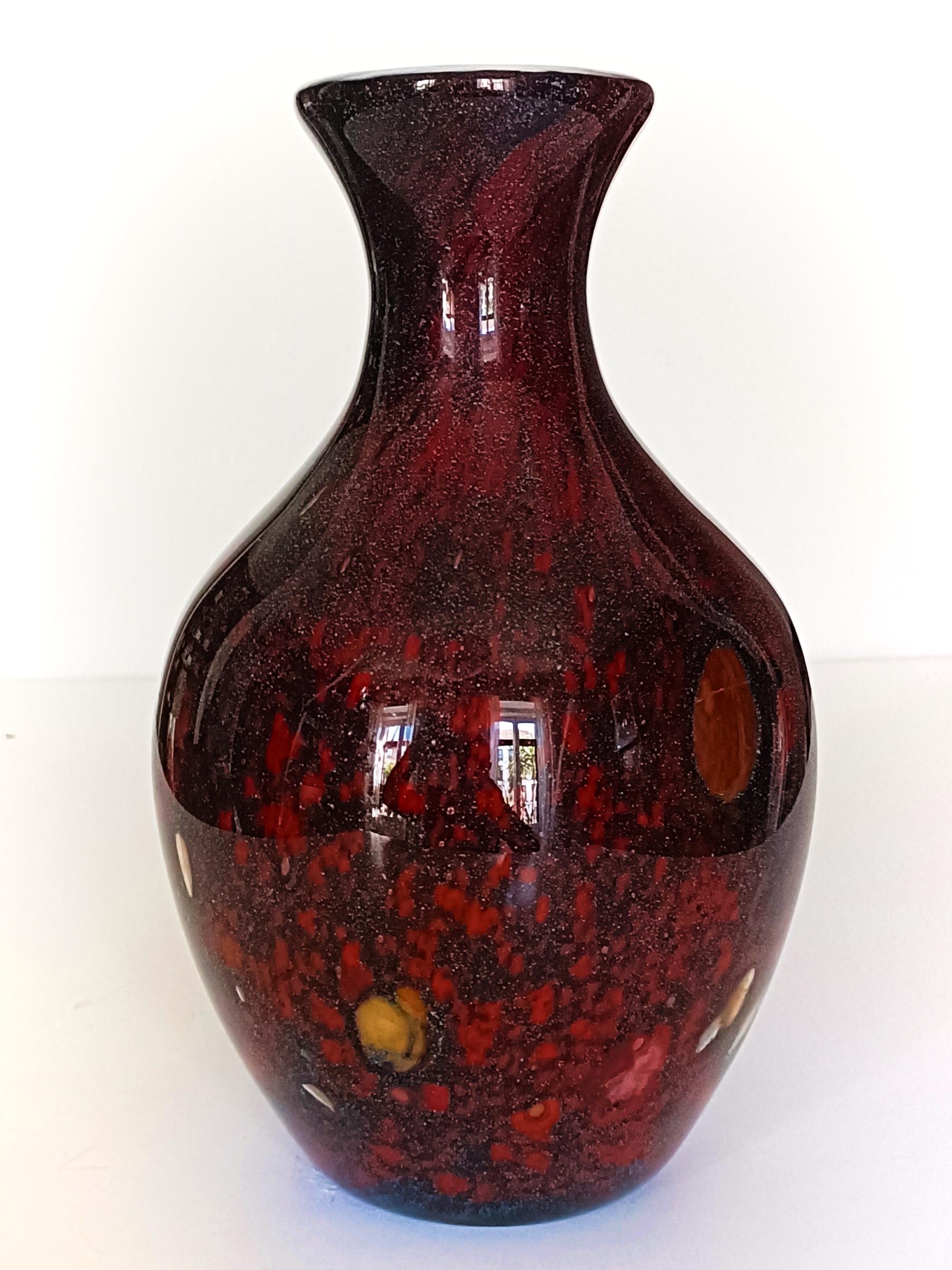 Mid-Century Modern Vintage Mid Century Modern Hand Blown Sommerso Murano Glass Vase, Italy, 1950s For Sale