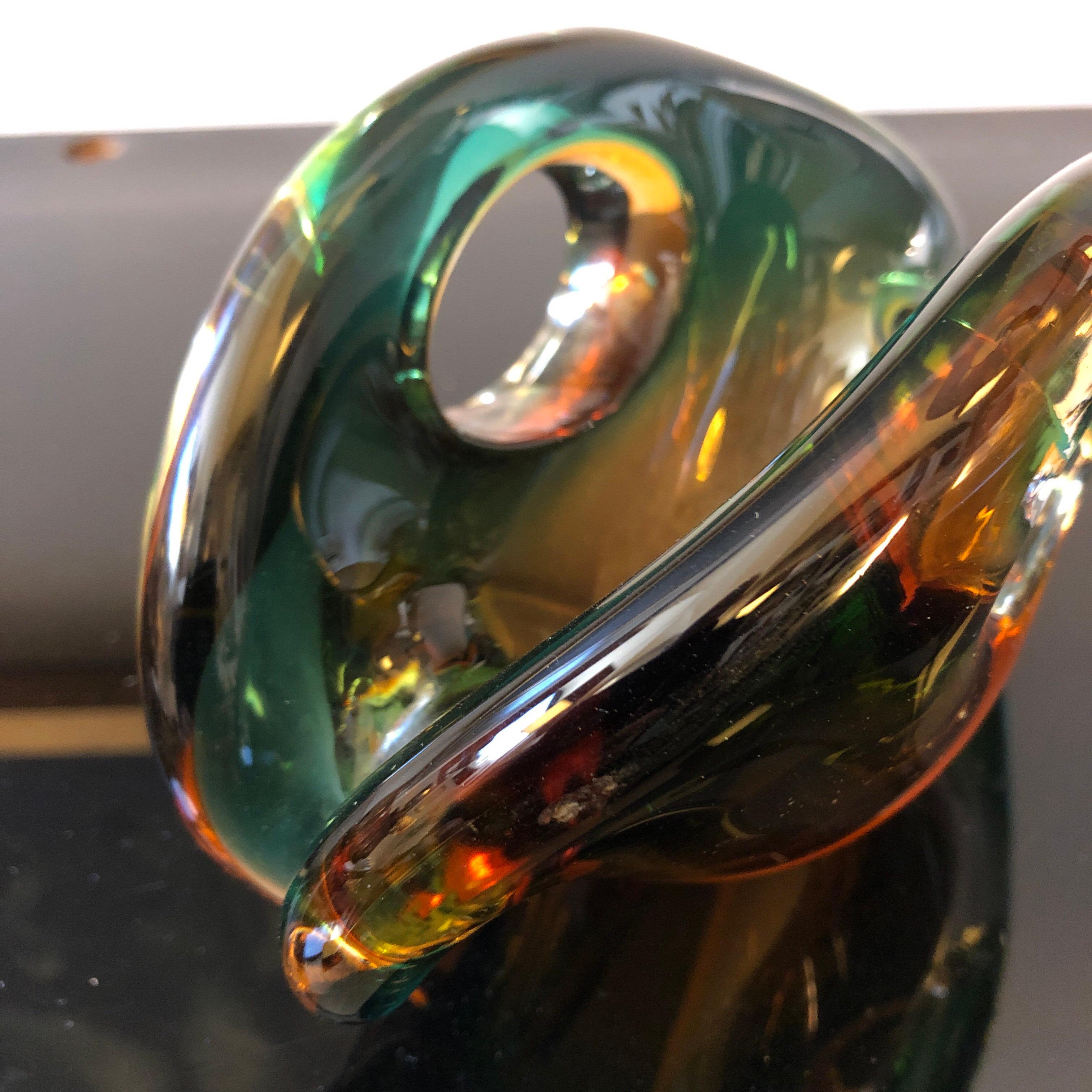 Hand-Crafted Mid-Century Modern Sommerso Murano Glass Bowl by Archimede Seguso, circa 1970
