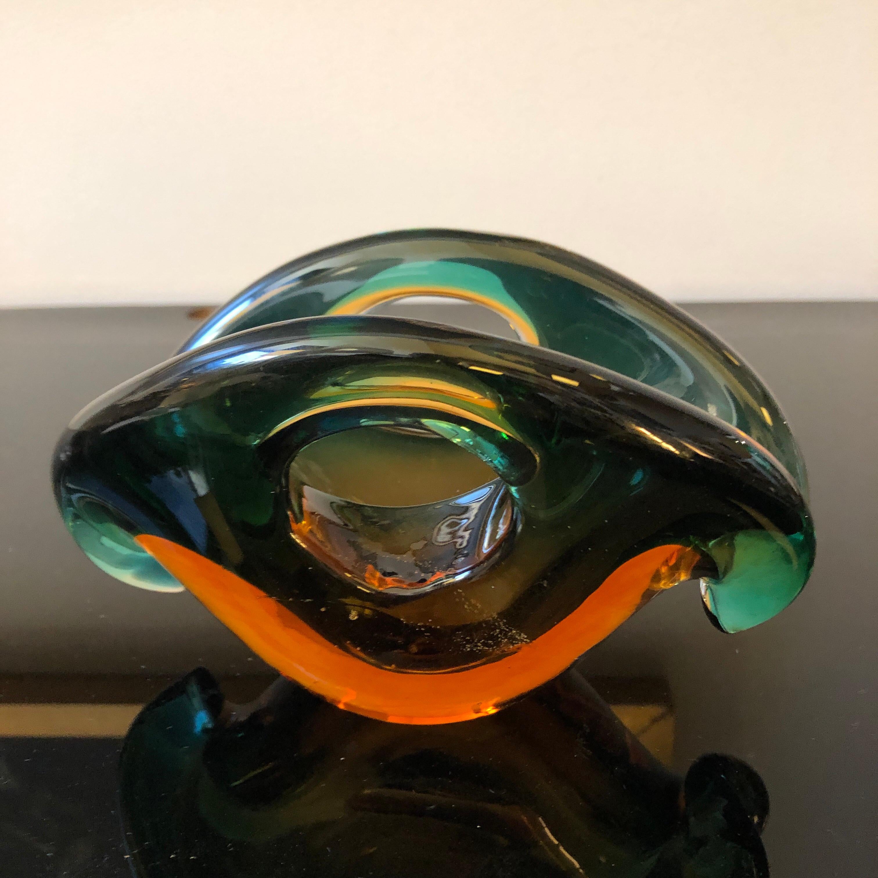 Mid-Century Modern Sommerso Murano Glass Bowl by Archimede Seguso, circa 1970 1