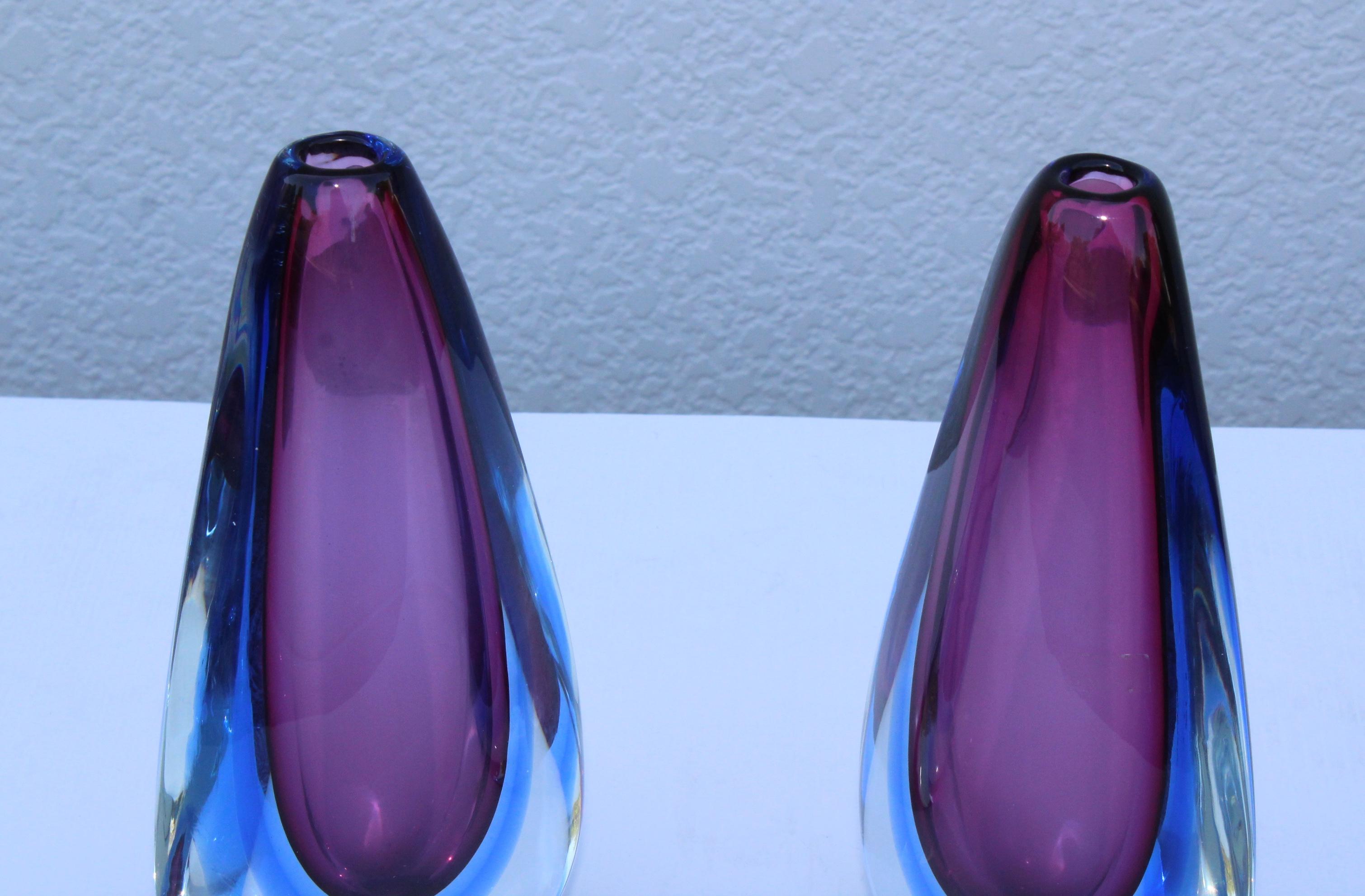 Late 20th Century Mid-Century Modern Sommerso Murano Vases by Oball