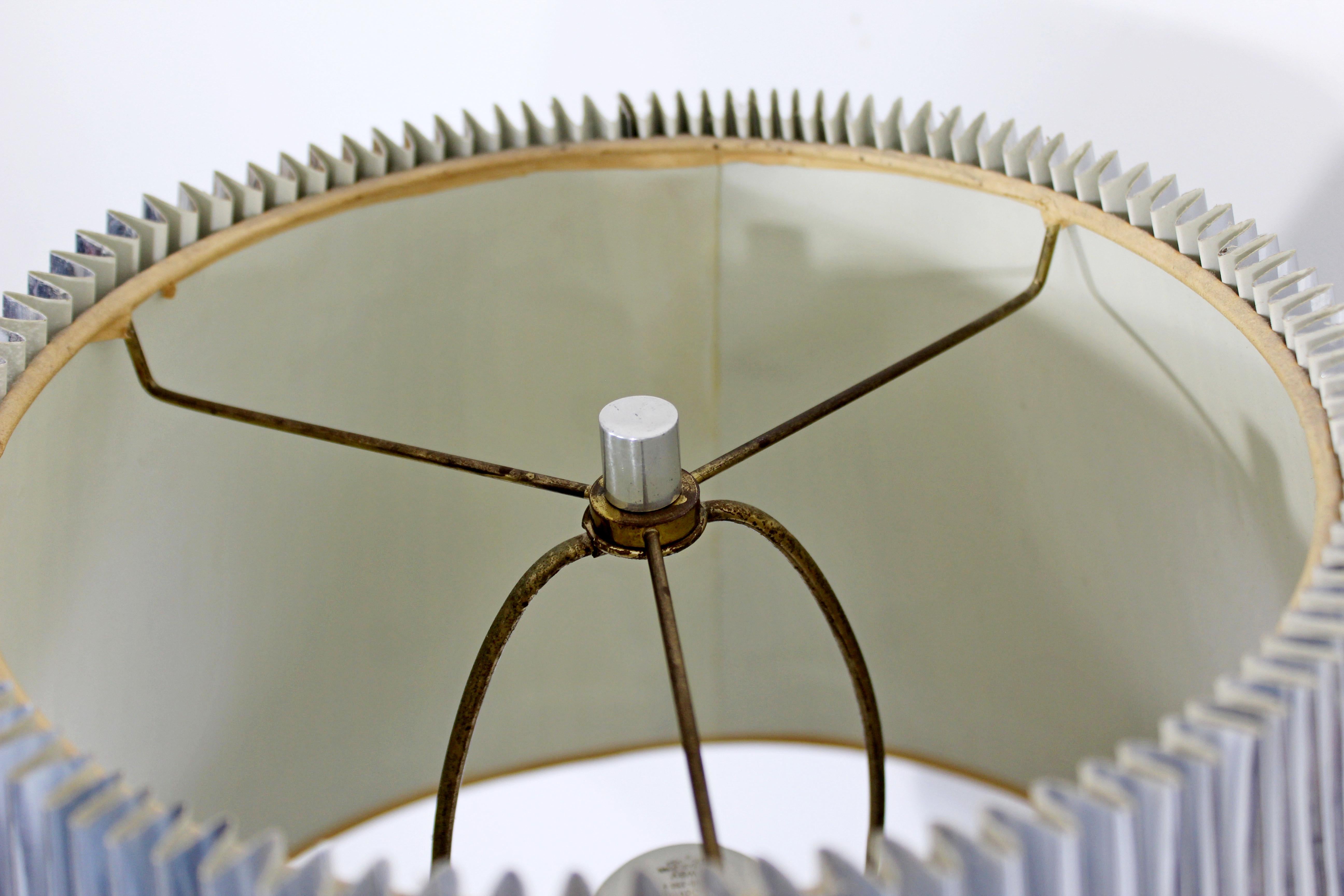 Late 20th Century Mid-Century Modern Sonneman Chrome Asymmetrical Table Lamp 1970s Original Shade