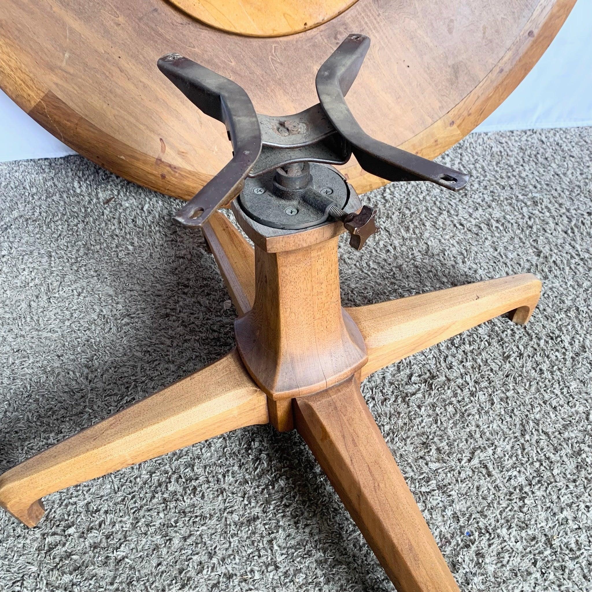 Mid Century Modern Sophisticate Swivel Top Adjustable Coffee Table by Tomlinson In Good Condition For Sale In Delray Beach, FL