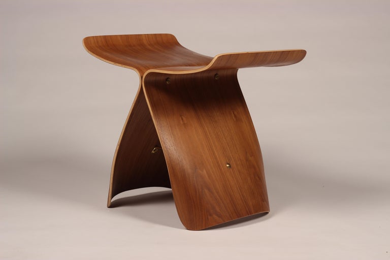 Mid Century Modern Sori Yanagi Butterfly Stool in Walnut and
