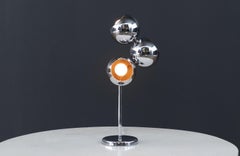 Mid-Century Modern Space Age 3-Globe Chrome Table Lamp