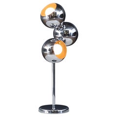 Lampada da tavolo a 3 globi in cromo di Mid-Century Modern Age