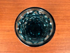 Jarrón de cristal azul con burbujas, estilo «Mid-Century Modern» y «Space Age», de Braun-Feldweg Hirschberg