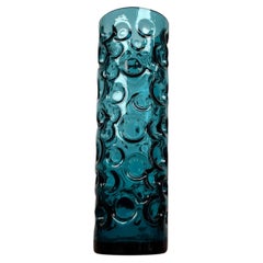 Jarrón de cristal azul con burbujas, estilo «Mid-Century Modern» y «Space Age», de Braun-Feldweg Hirschberg