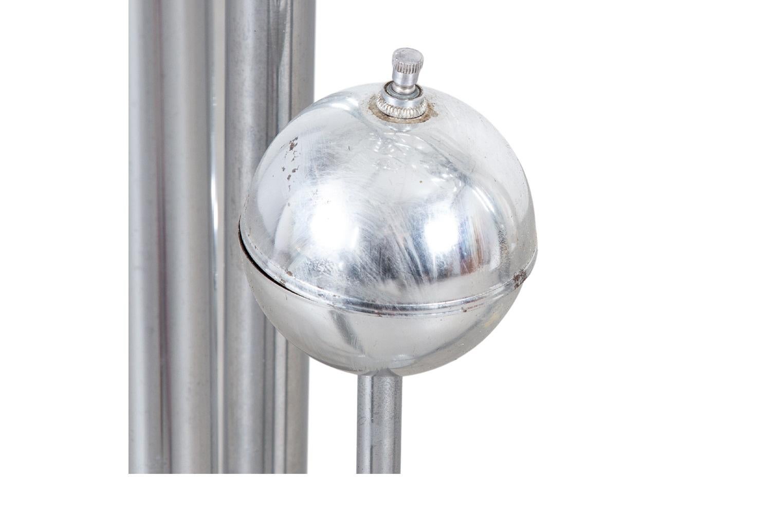 Mid-Century Modern Space Age Chrome 3 Orb Globe Floor Lamp For Sale 1