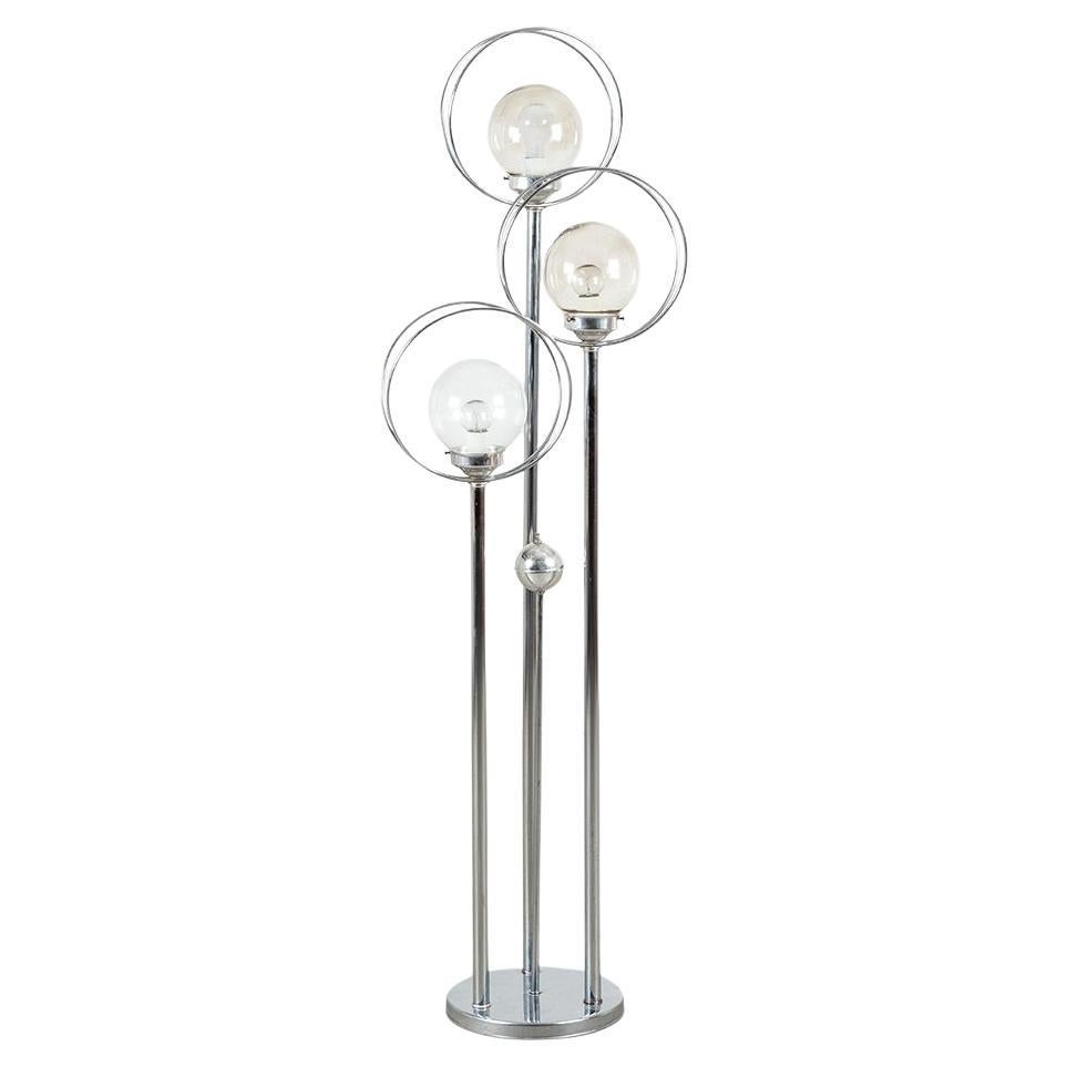 Mid-Century Modern Space Age Chrom-Stehlampe, 3 Kugeln, Mid-Century Modern