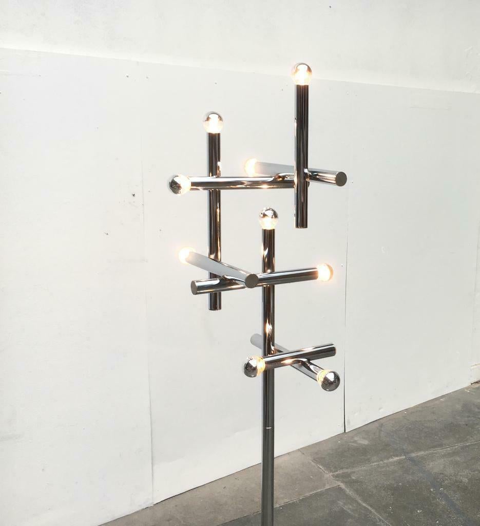 Lampadaire chromé moderne de l'ère spatiale, Temde, Suisse, années 1960 en vente 4