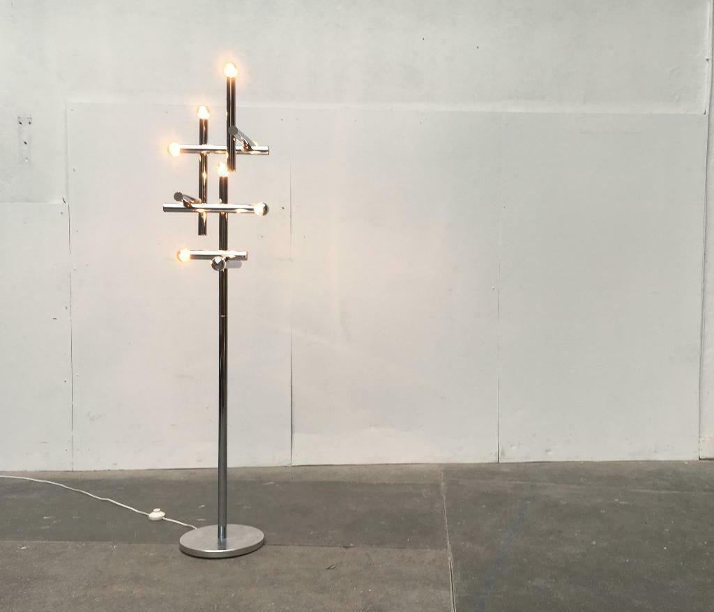 Lampadaire chromé moderne de l'ère spatiale, Temde, Suisse, années 1960 en vente 5