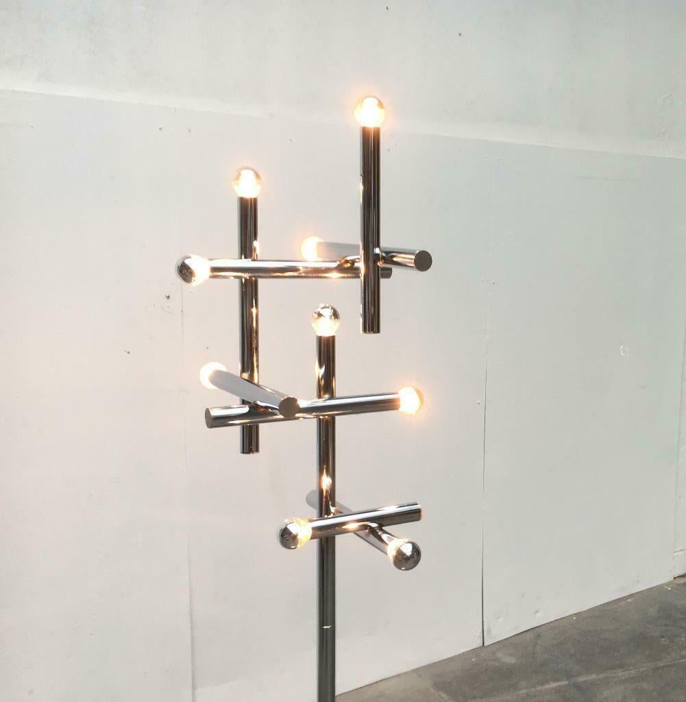 Lampadaire chromé moderne de l'ère spatiale, Temde, Suisse, années 1960 en vente 8