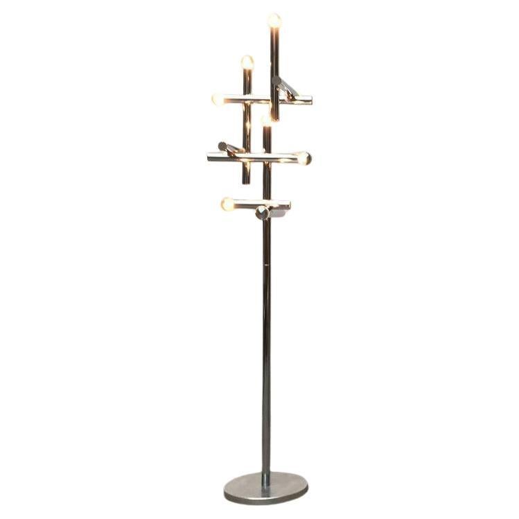 Lampadaire chromé moderne de l'ère spatiale, Temde, Suisse, années 1960
