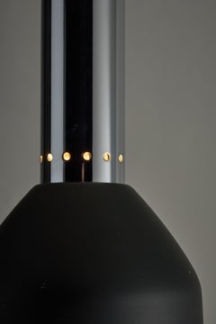 Mid-Century Modern Space Age Downlight Pendant, Chrome & Black