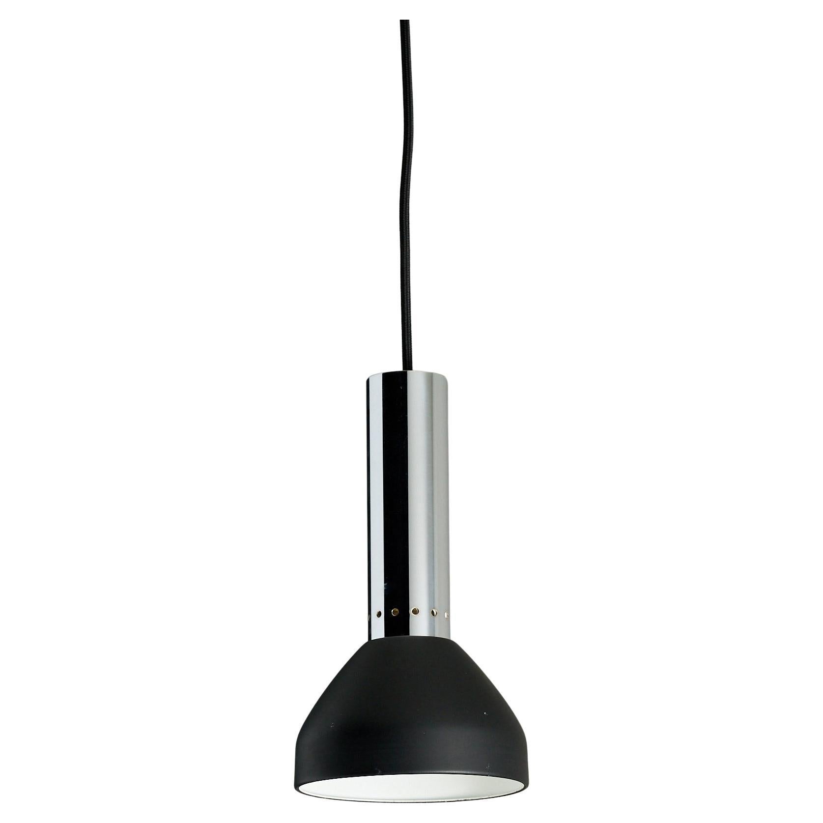 Mid-Century Modern Space Age Downlight Pendant, Chrome 
Black en venta