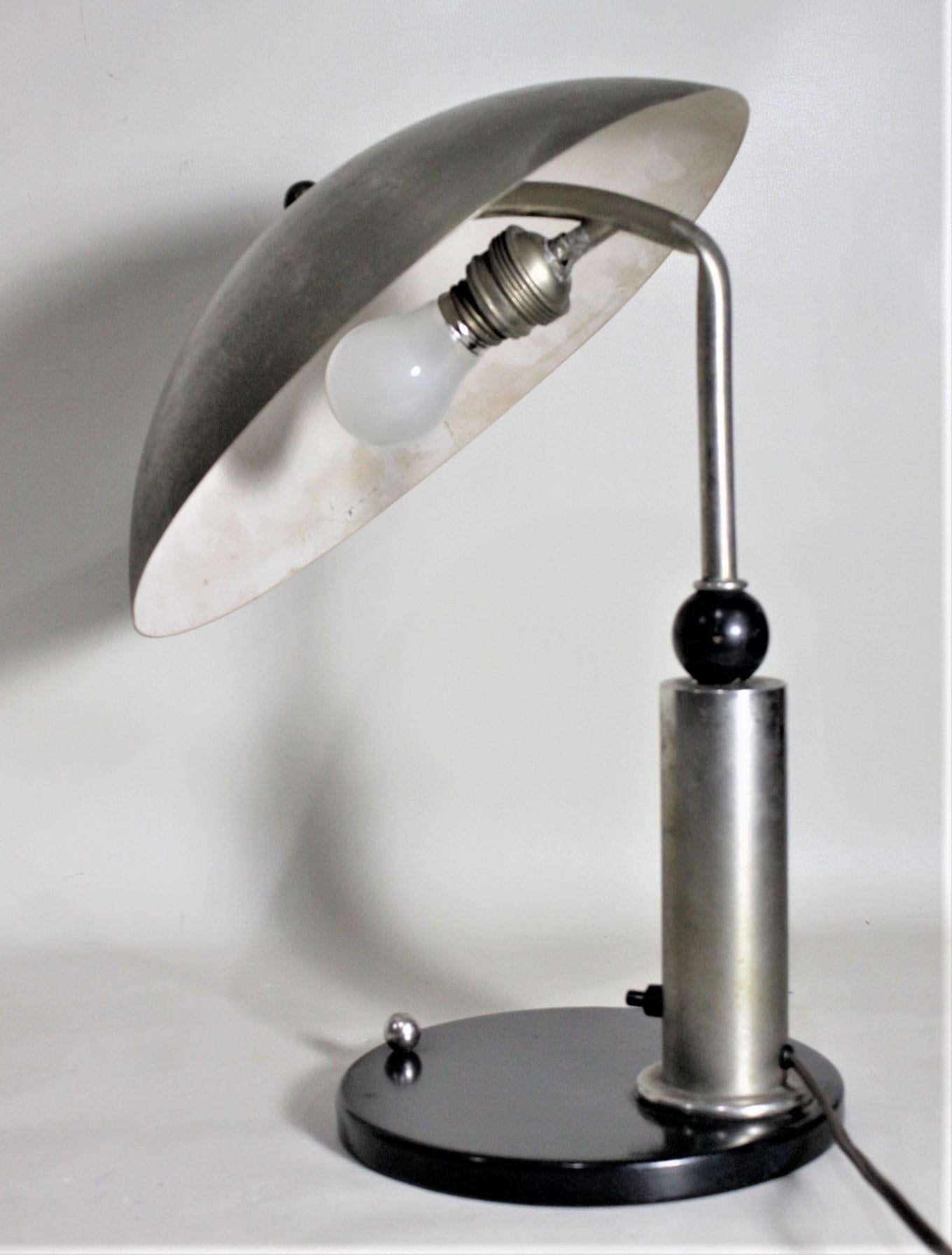 Metal Mid-Century Modern Space Age Flying Saucer Styled Desk or Table Lamp