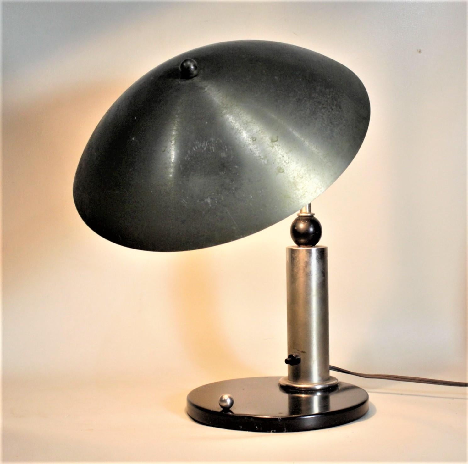 Machine-Made Mid-Century Modern Space Age Flying Saucer Styled Desk or Table Lamp