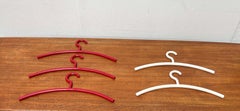 Mid-Century Modern Space Age German Red and White Coat Hanger, 1960s, Set of 5