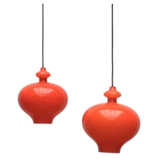 Lampada a sospensione in vetro A Space Age della modernità di metà secolo Hans-Agne Jakobsson Staff, 1960