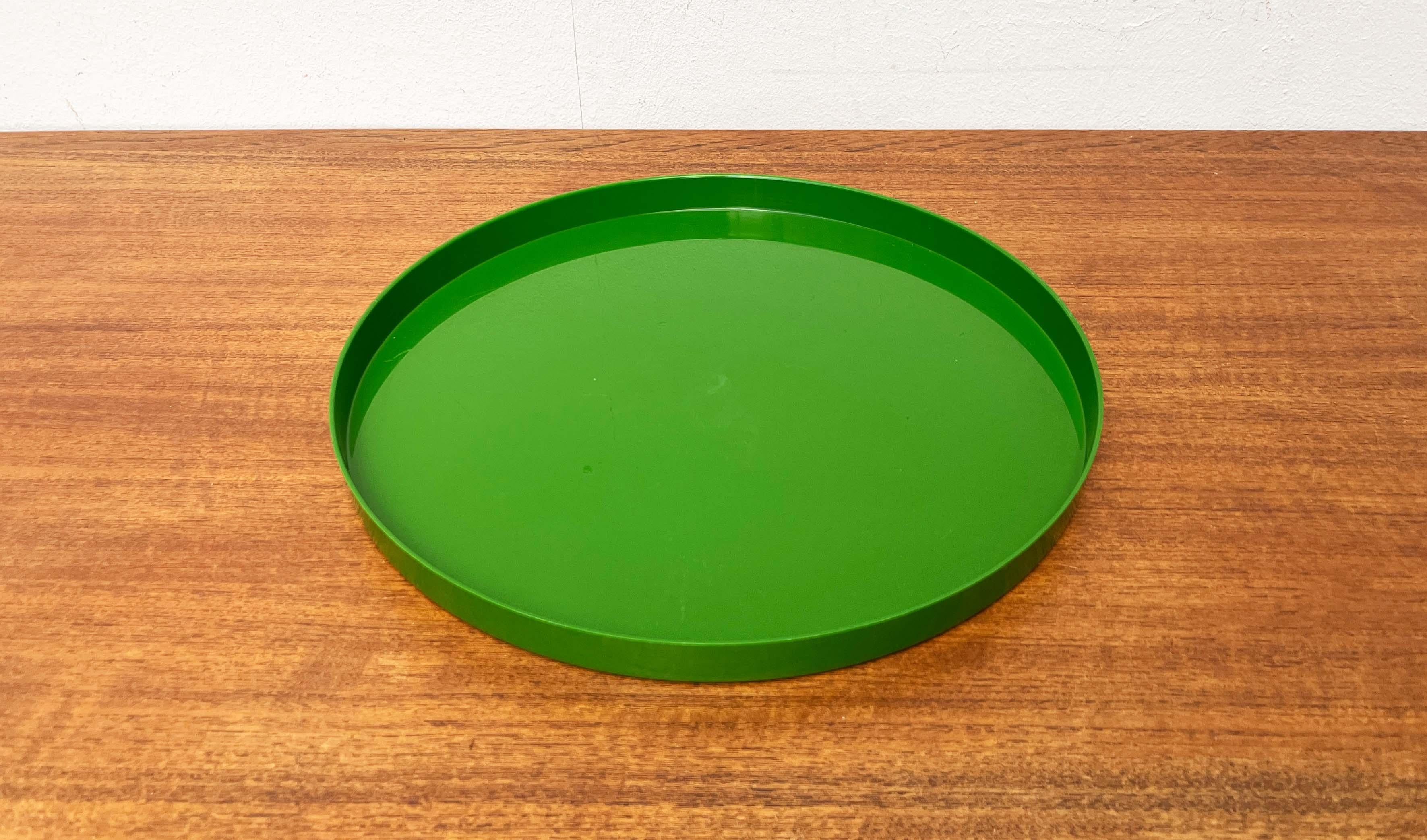 Plastic Mid-Century Modern Space Age Green Tray from decembre, Finland, 1960s For Sale