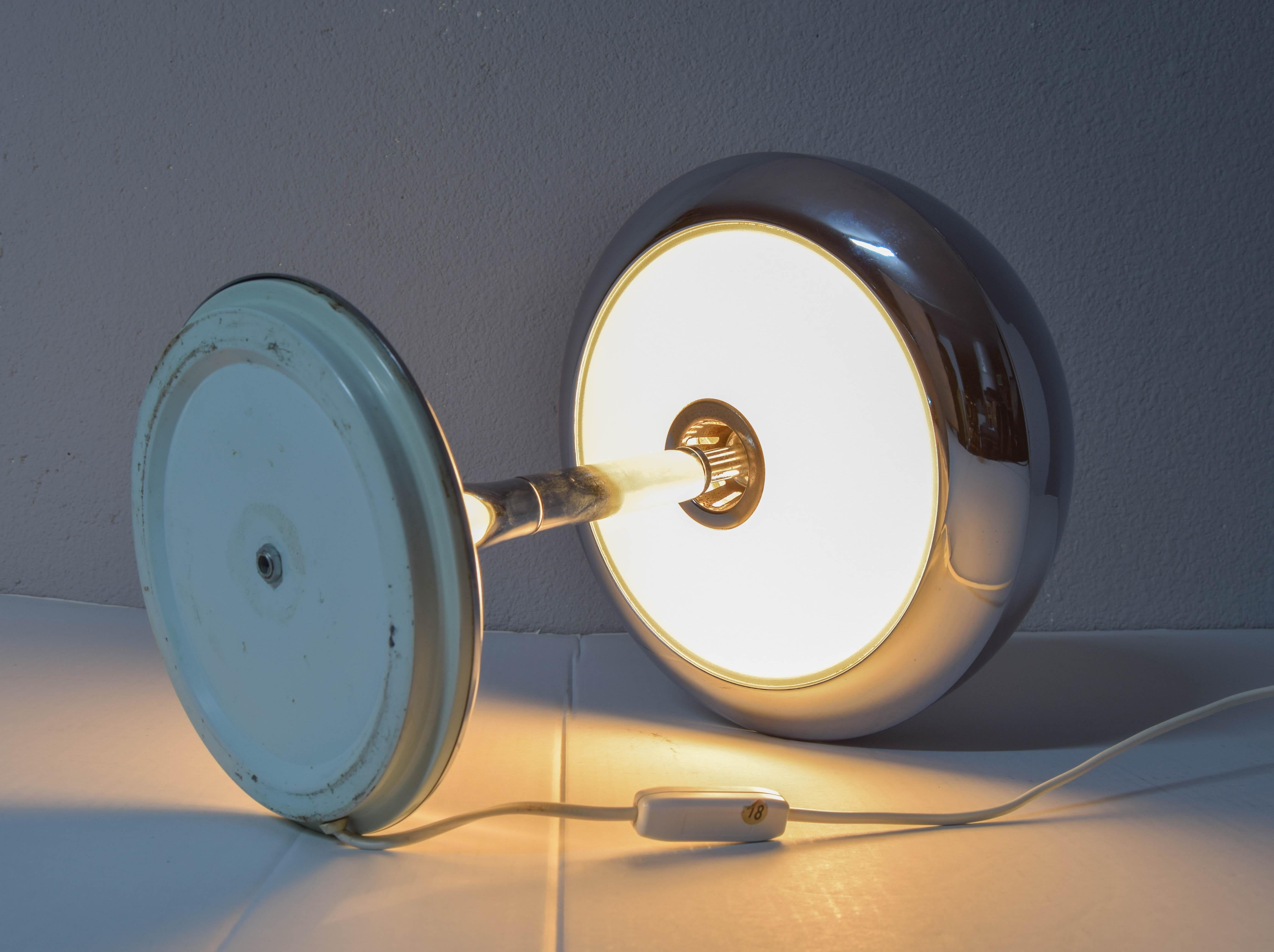 Mid-Century Modern Space Age Grin Fase Chrome Mushroom Table Lamp Spain, 1960s 1