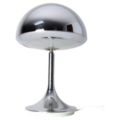 Mid-Century Modern Space Age Grin Fase Chrome Mushroom Table Lamp Spain, 1960s