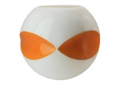 Mid Century Modern Space Age Orange and White Italian Opaline Glass Lampshade