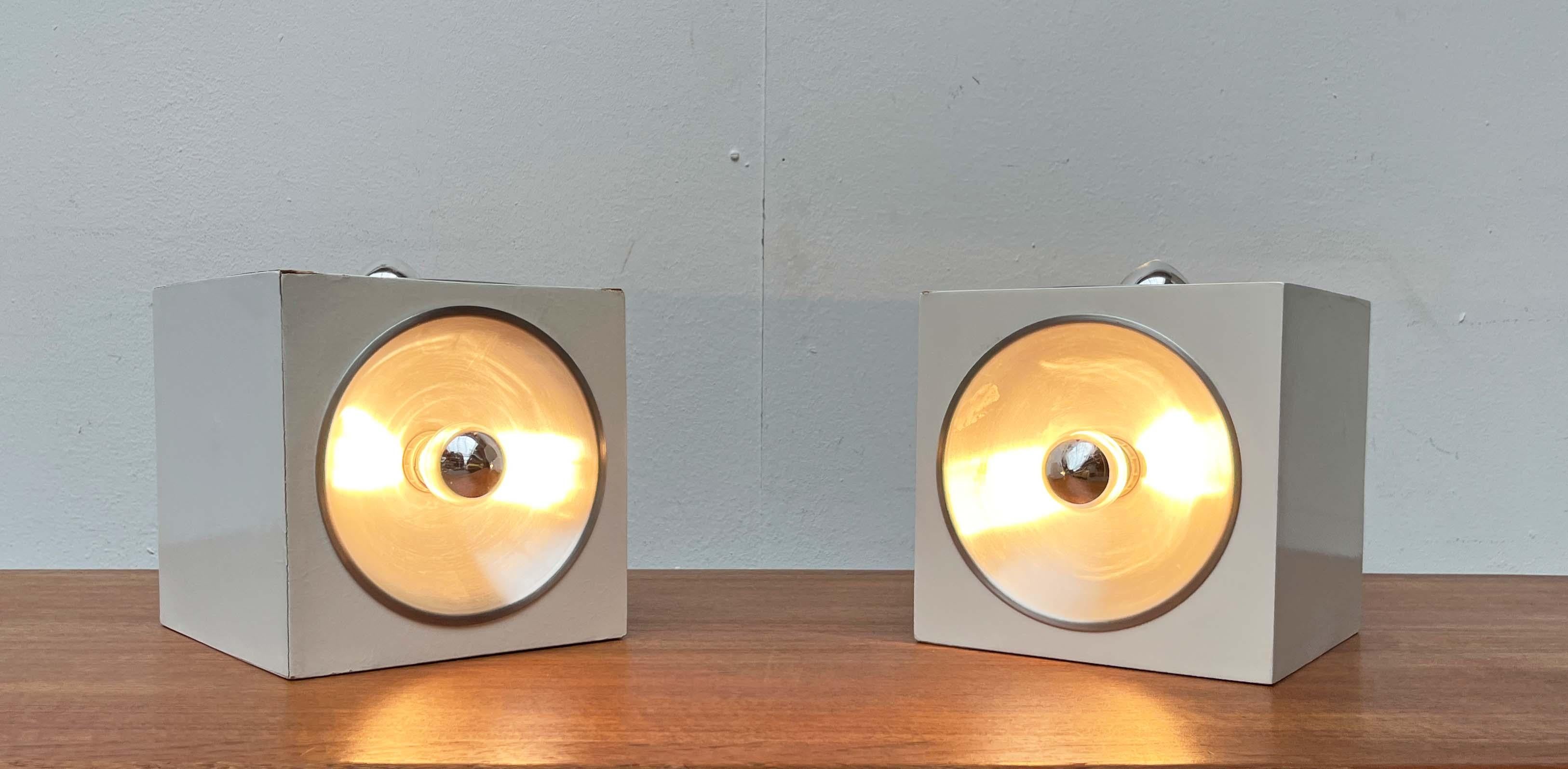 Mid-Century Modern Space Age Swiss 5703 Cube Table Lamps by E.R. Nele for Temde in vendita 3