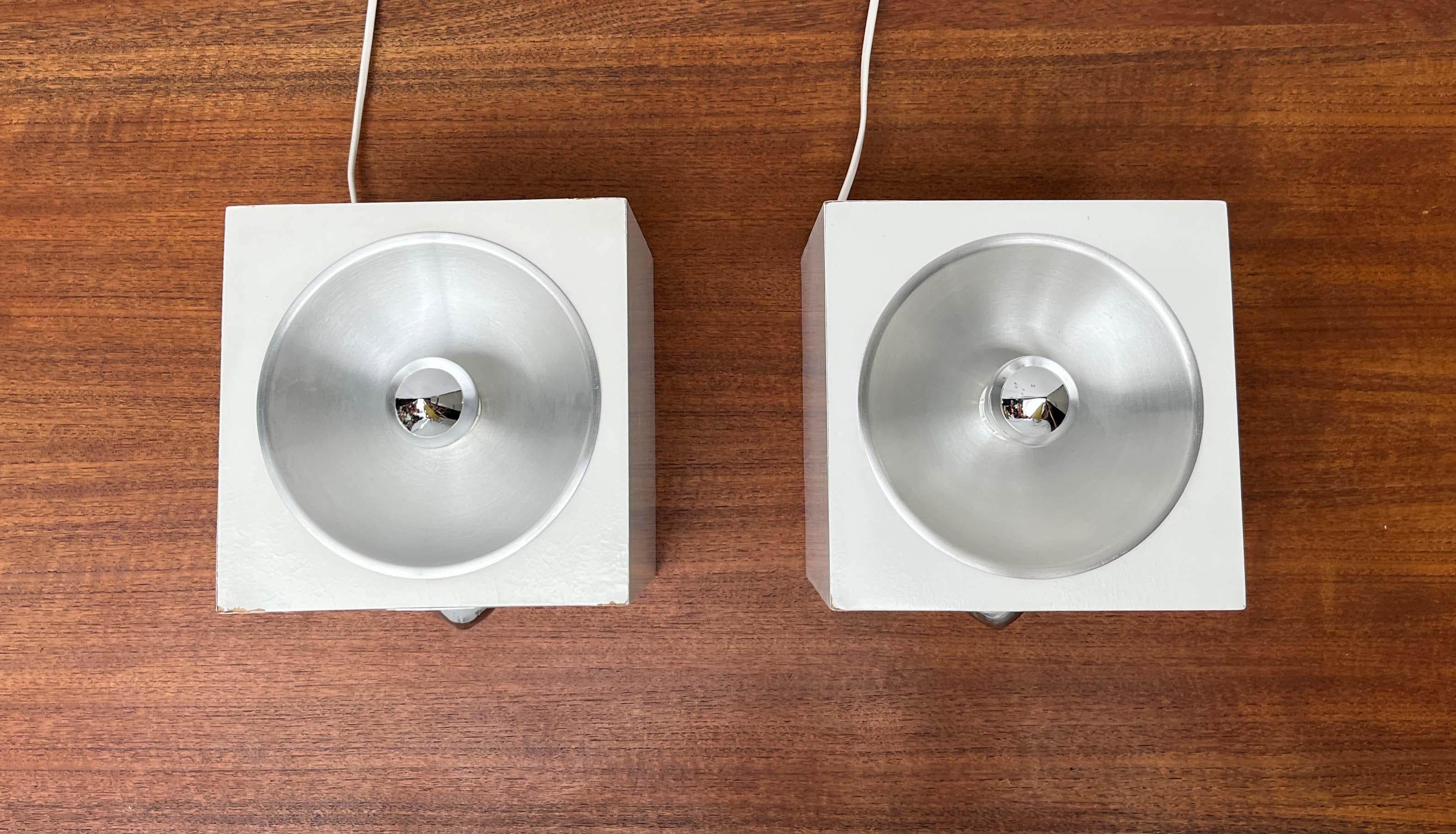 Mid-Century Modern Space Age Swiss 5703 Cube Table Lamps by E.R. Nele for Temde In condizioni discrete in vendita a Hamburg, DE