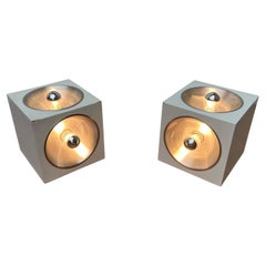 Mid-Century Modern Space Age Swiss 5703 Cube Table Lamps by E.R. Nele for Temde