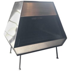 Mid-Century Modern Space Age Vintage Fireplace Indoor Outdoor Wood Burning