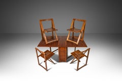 Mid Century Modern Space Saver Minimalist Hide Away Dropleaf Table and Chairs