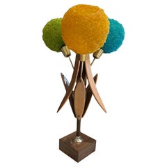 Mid-Century Modern “Spaghetti Lamp” Table Lamp with Spun Acrylic Shades, America