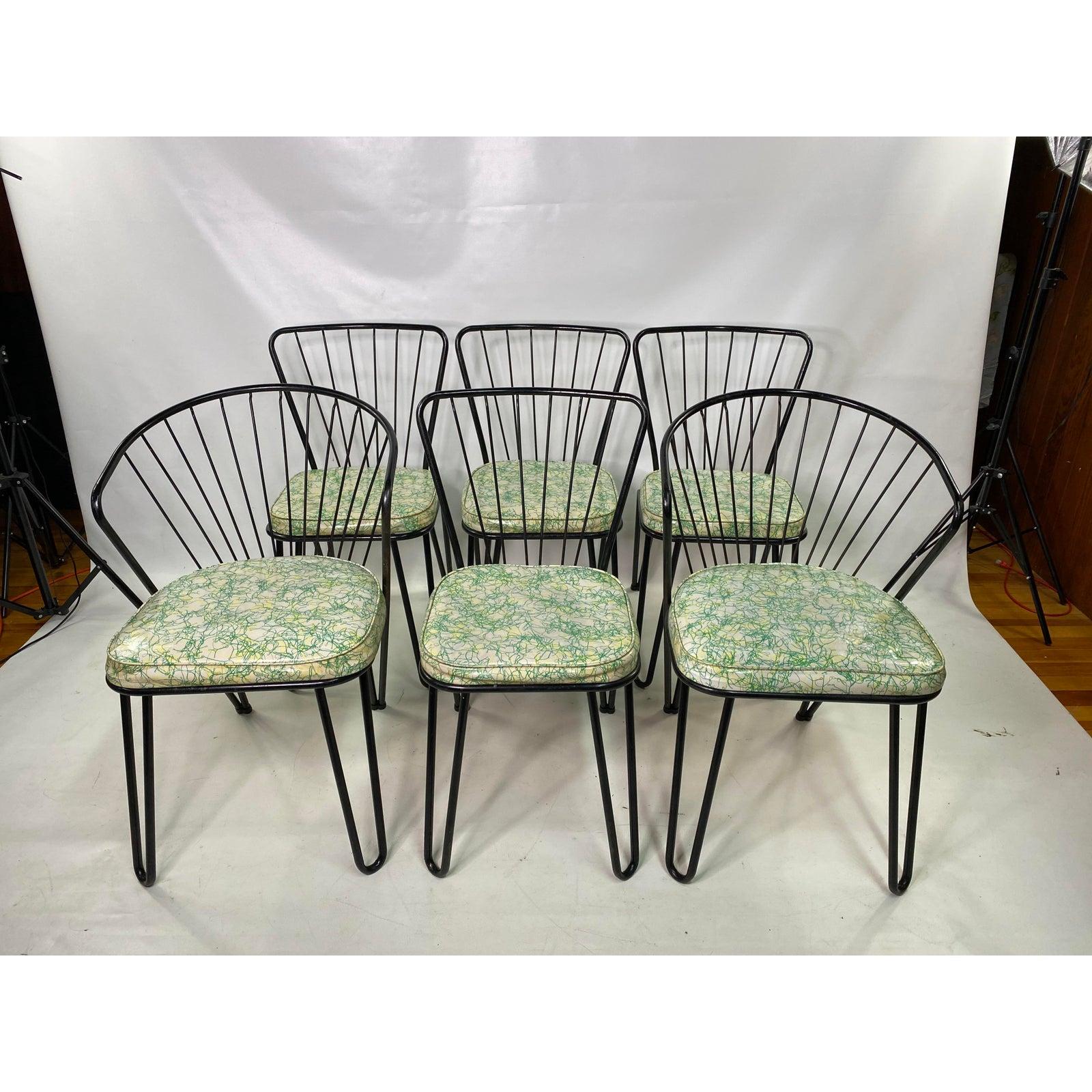 Ensemble de cuisine à pieds en épingle à cheveux à motif spaghetti, 7 pièces, moderne du milieu du siècle dernier en vente 2