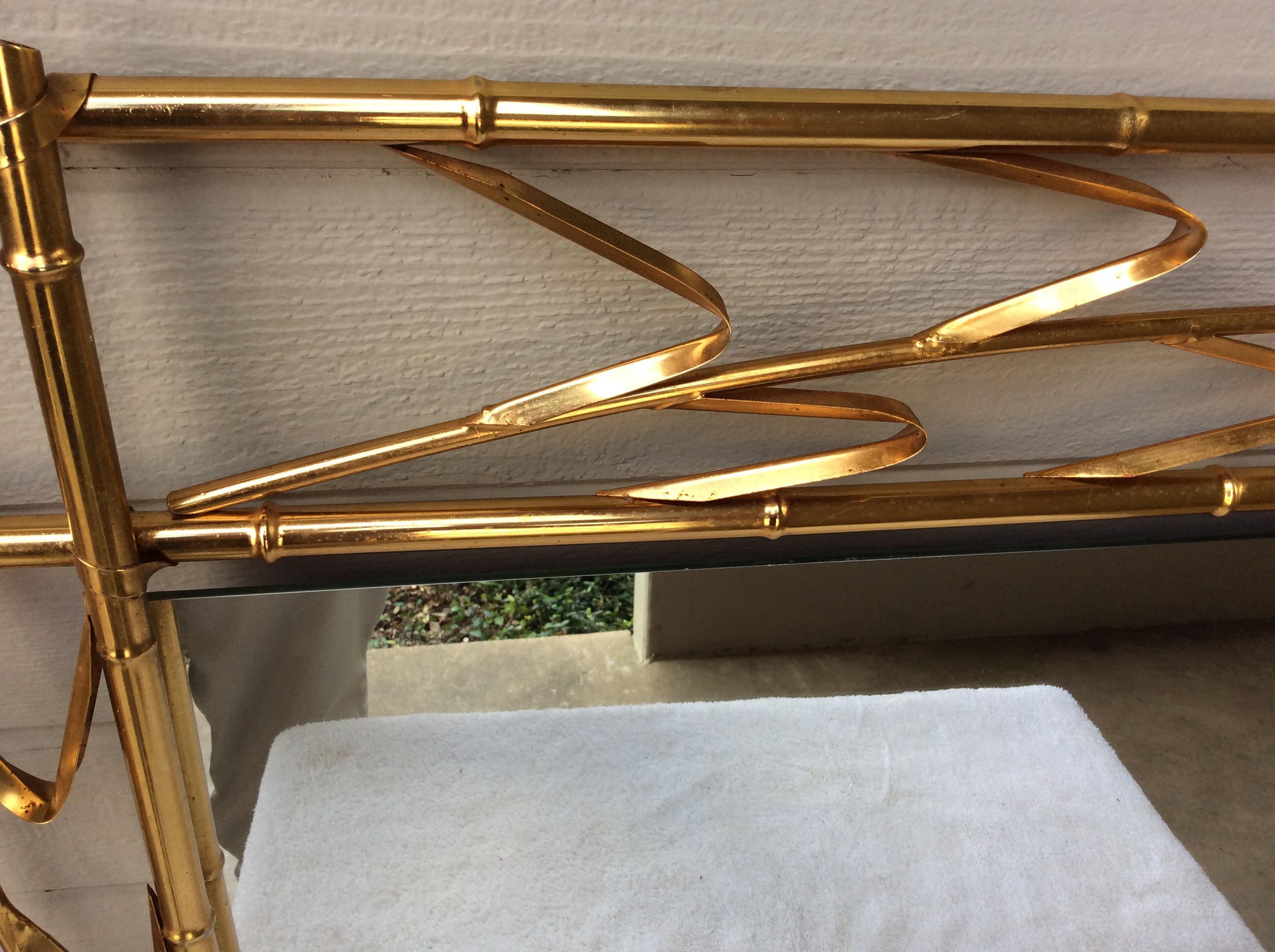 Mid-Century Modern Spanish Brass Faux Bamboo Mirror For Sale 5