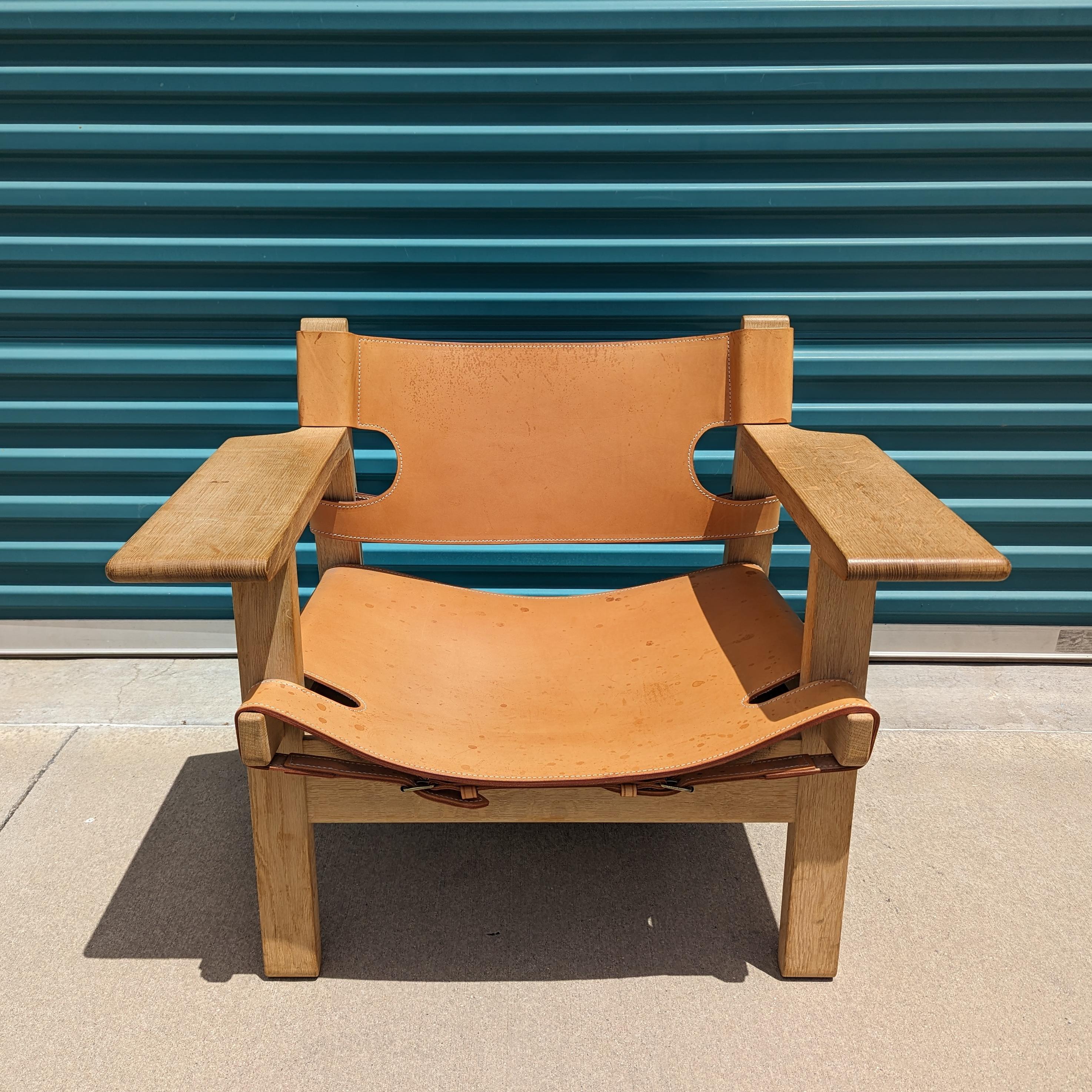 Mid Century Modern Spanish Chair by Børge Mogensen for Fredericia Furniture In Good Condition In Chino Hills, CA