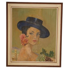 MId-Century Modern, Spanish Flamenco Dancer in Acrylic circa 1950