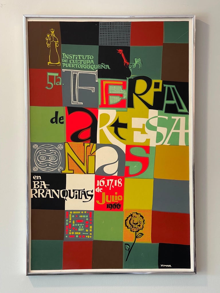 MidCentury Modern Spanish Graphic Art Screen Print by Homar For Sale