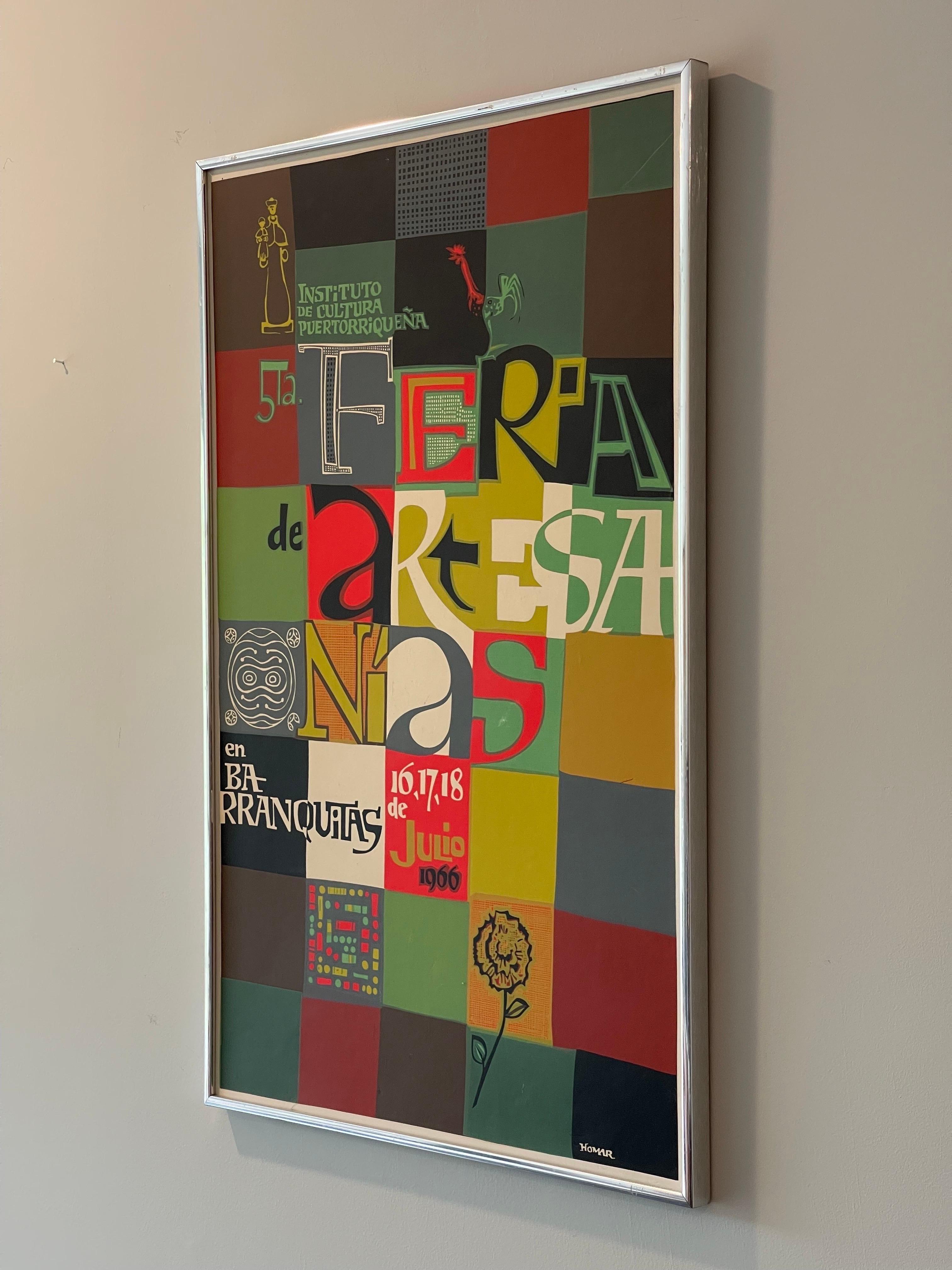 Mid-Century Modern Spanish Graphic Art Screen Print by Homar In Good Condition In Framingham, MA